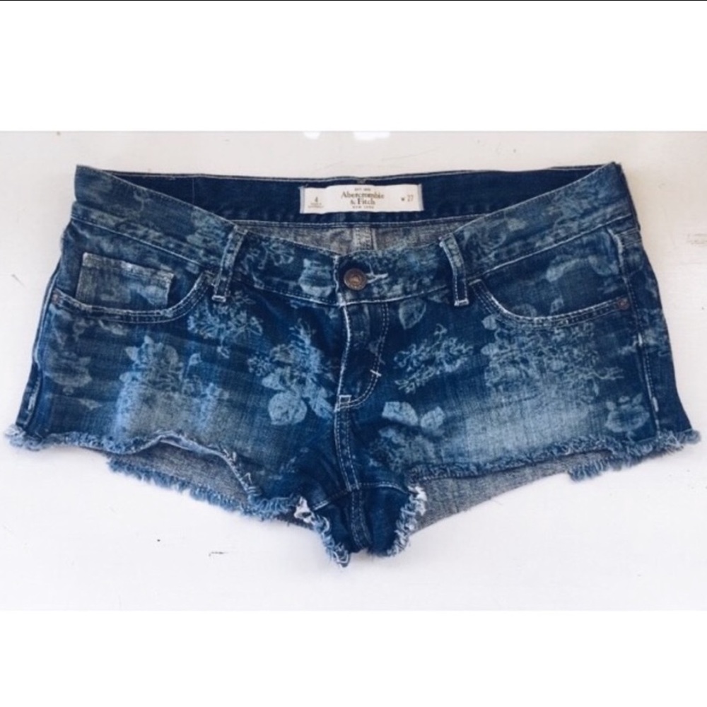Abercrombie Floral Denim Shorts 25w